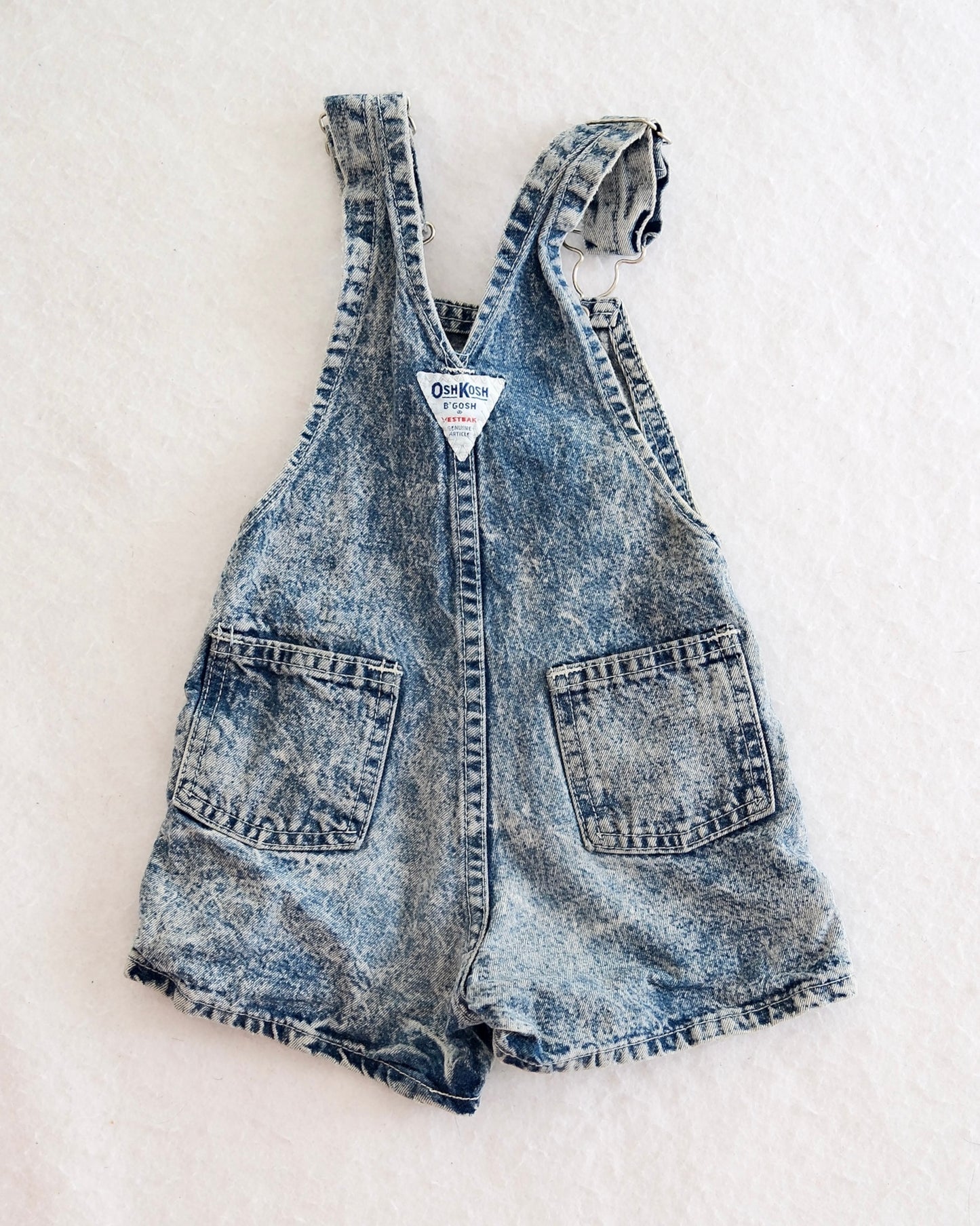 Vintage OshKosh B'Gosh Kids' Acid Wash Denim Shortalls: