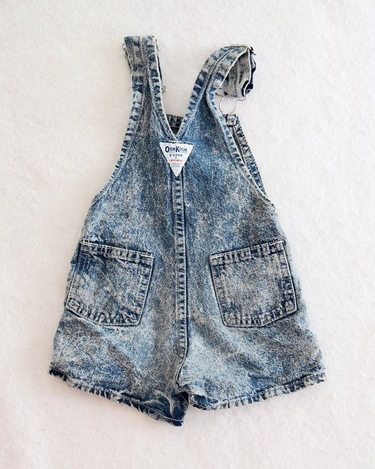 Vintage OshKosh B'Gosh Kids' Acid Wash Denim Shortalls: