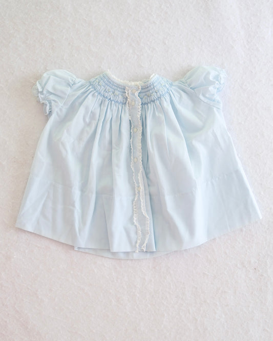 Vintage Feltman Bros Light Blue Smocked Baby Dress: 6m?