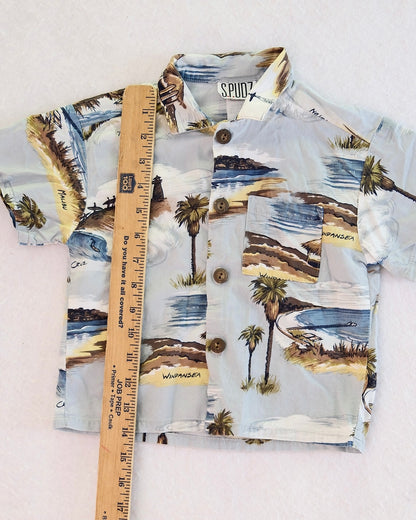 Vintage S.PUDZ California Surf Spots Button-Up Baby Shirt: 2T?