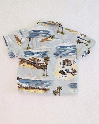 Vintage S.PUDZ California Surf Spots Button-Up Baby Shirt: 2T?