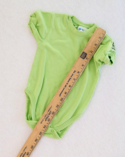 Vintage OshKosh B'Gosh Navy Plaid Overalls + Lime Green Bodysuit Baby Set: 3/6 Months