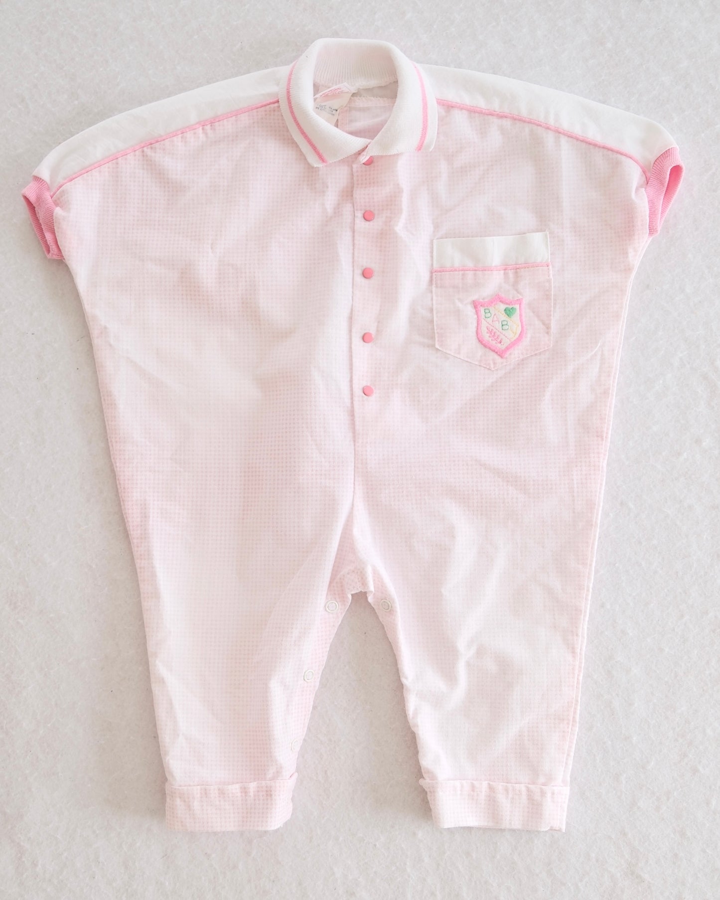 Vintage Buster Brown Pink Baby Romper: 12m