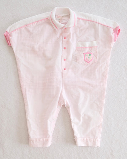 Vintage Buster Brown Pink Baby Romper: 12m - Yellow Clover Vintage Kids Clothes