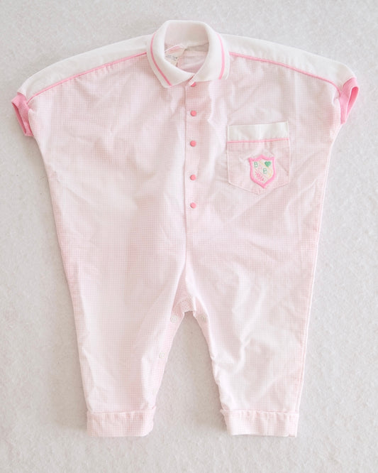 Vintage Buster Brown Pink Baby Romper: 12m