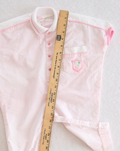 Vintage Buster Brown Pink Baby Romper: 12m - Yellow Clover Vintage Kids Clothes