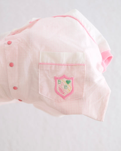 Vintage Buster Brown Pink Baby Romper: 12m - Yellow Clover Vintage Kids Clothes