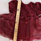 Vintage Burgundy Tulle Baby Party Dress: 24m