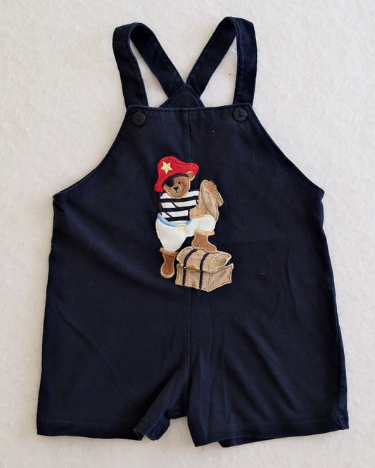 Y2K Goodlad Navy Pirate Bear Baby Romper: 18 Months