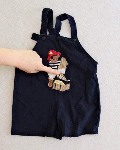 Y2K Goodlad Navy Pirate Bear Baby Romper: 18 Months