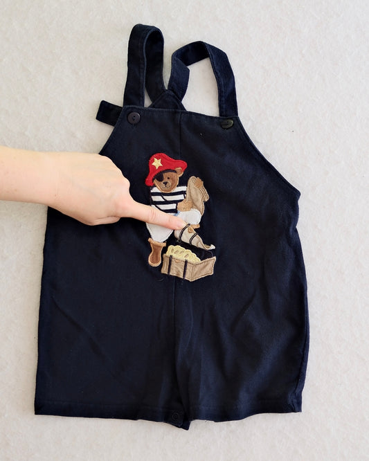 Y2K Goodlad Navy Pirate Bear Baby Romper: 18 Months