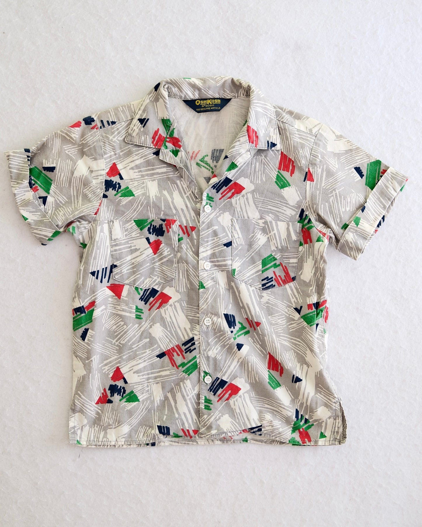 Vintage OshKosh + OP Surf Print Kids Button-Up Shirt Bundle: 8/10y?