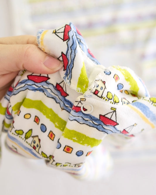 Vintage Carter's Sailboat Village Print Sleeper + Blanket: 3m