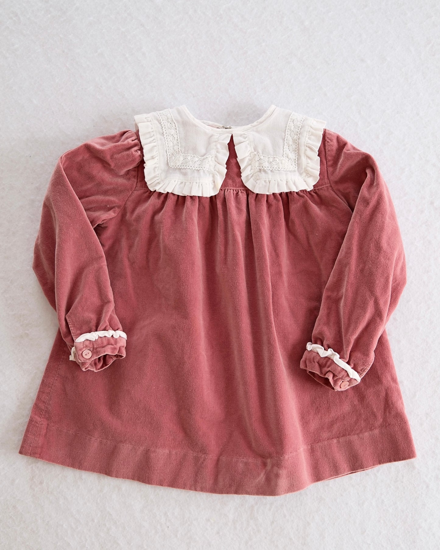 Vintage Cacharel Dusty Pink Velvet Toddler Dress: Size 4