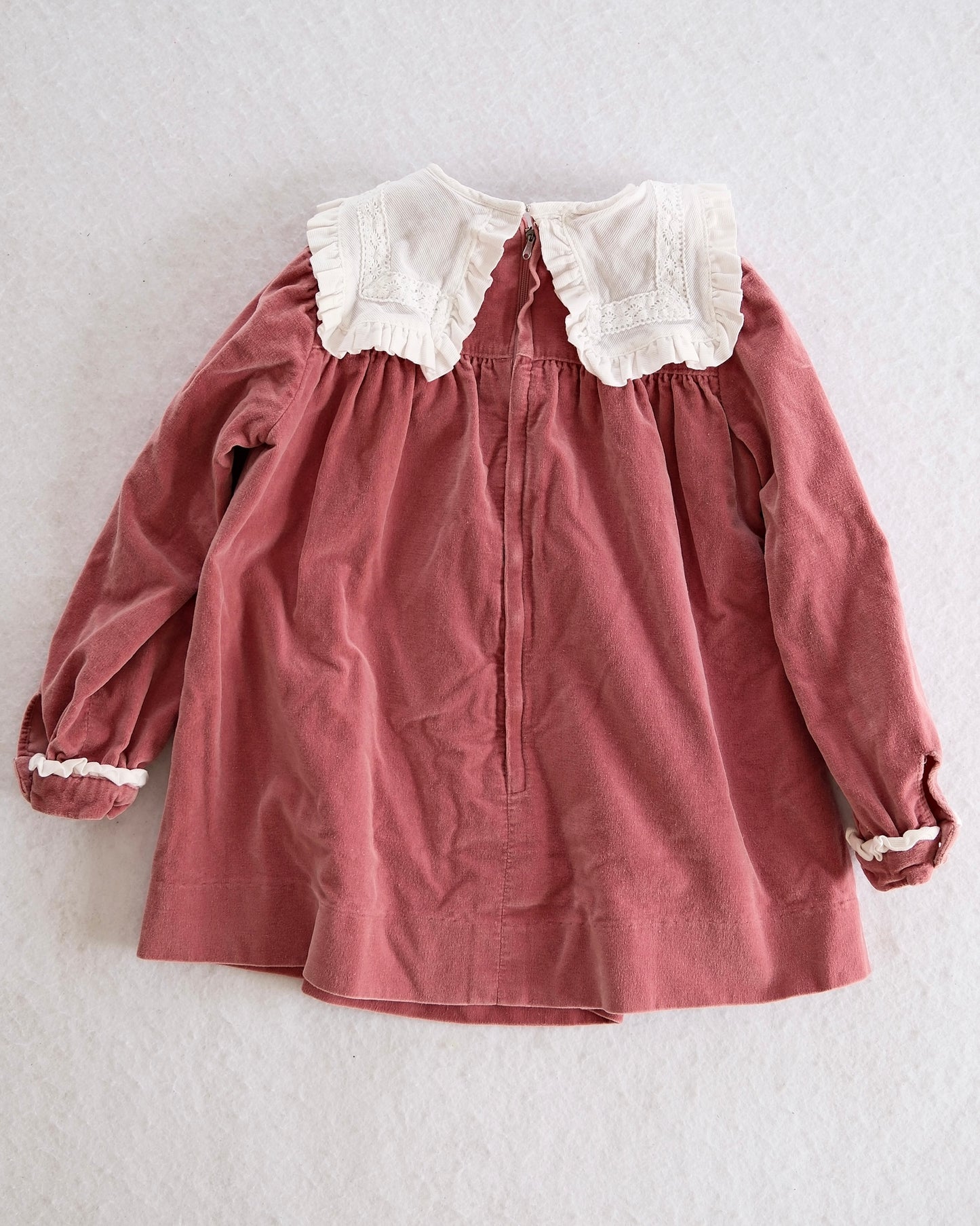 Vintage Cacharel Dusty Pink Velvet Toddler Dress: Size 4