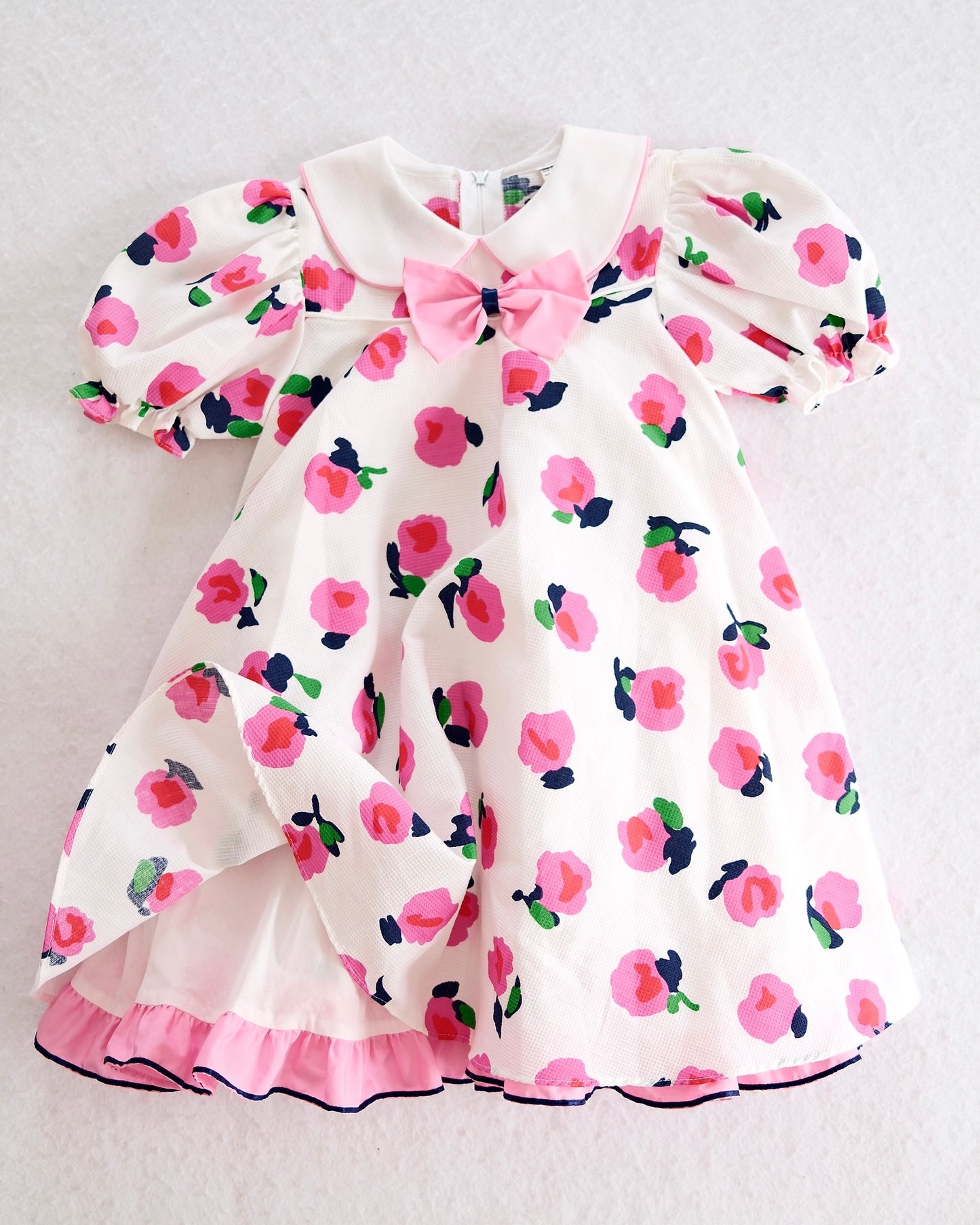 Vintage Bryan Pink and White Floral Twirly Dress: 4T