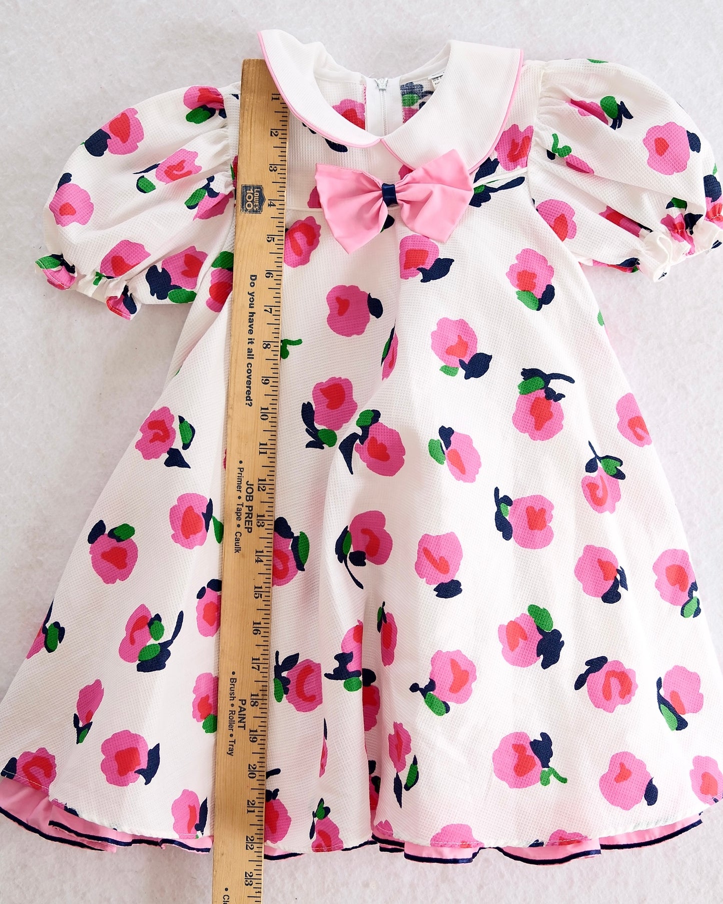 Vintage Bryan Pink and White Floral Twirly Dress: 4T