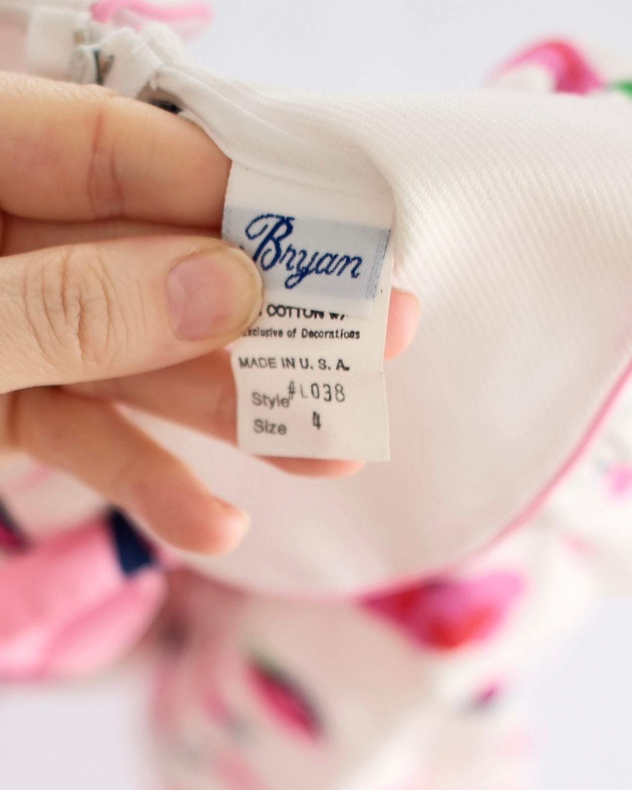 Vintage Bryan Pink and White Floral Twirly Dress: 4T