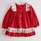 Vintage Bryan Red Lace Prairie Toddler Dress: 3T
