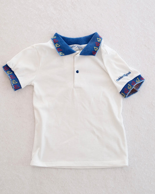 Vintage OshKosh B'Gosh Kids White Sailboat Trim Polo Shirt: Size 5