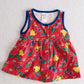Vintage Fruit Print Red Toddler Dress: 18m