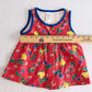 Vintage Fruit Print Red Toddler Dress: 18m