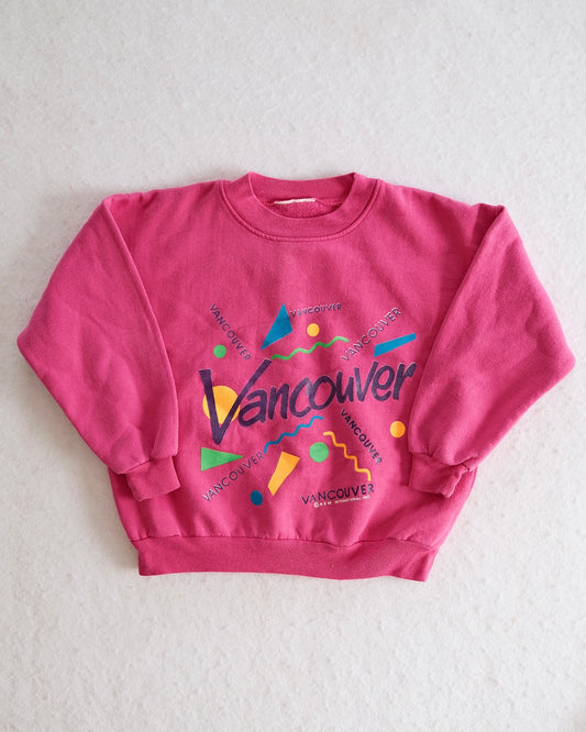 Vintage Vancouver Pink Graphic Kids Sweatshirt: 6/7y?