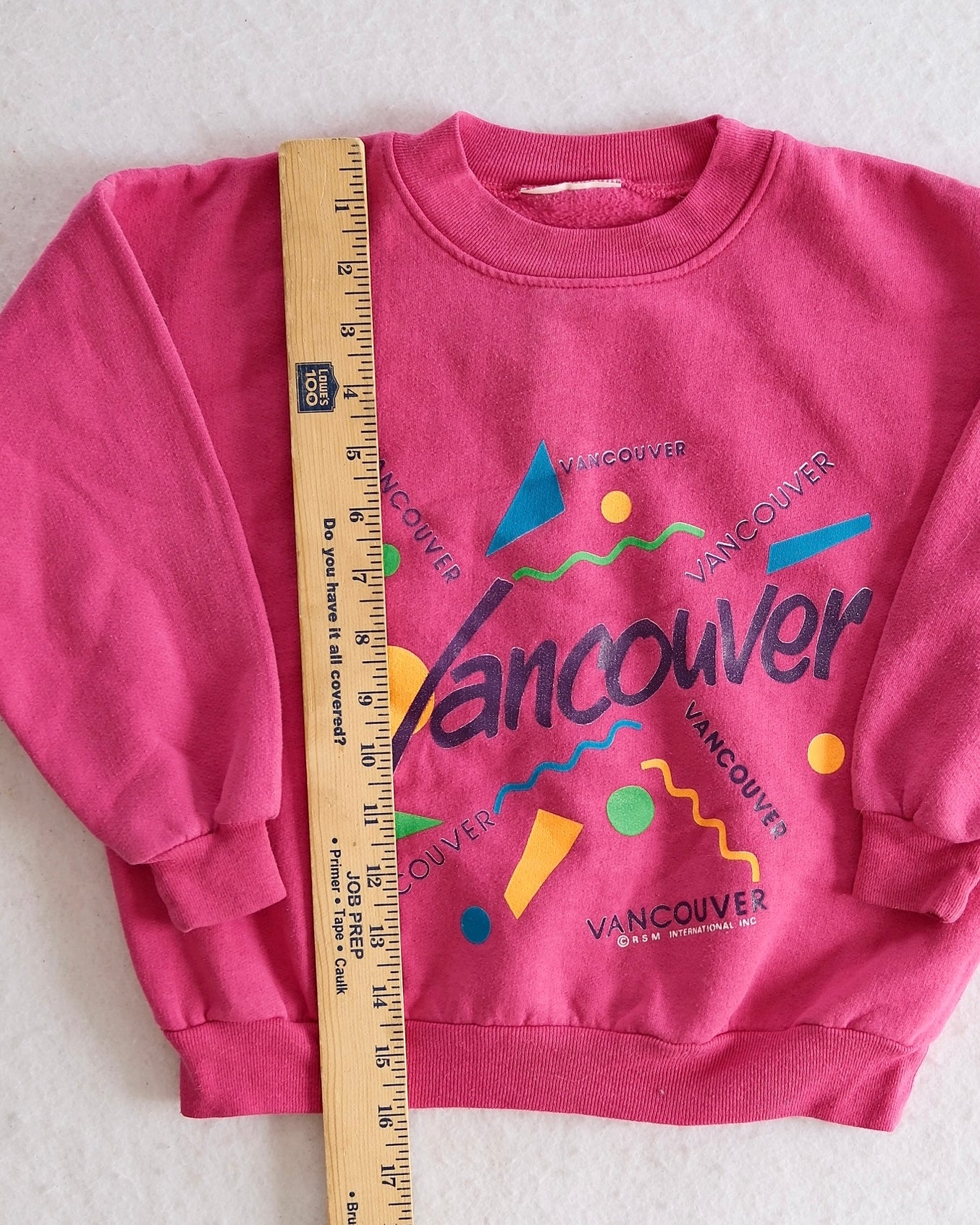 Vintage Vancouver Pink Graphic Kids Sweatshirt: 6/7y?