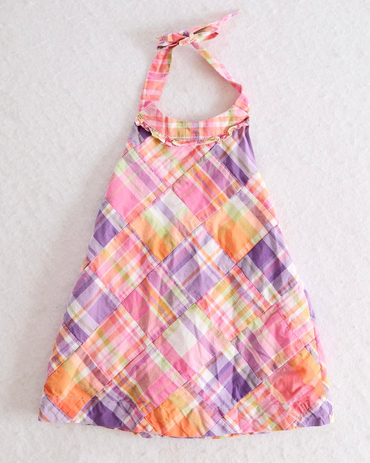 Vintage Janie & Jack Pastel Plaid Halter Toddler Dress: 12/18m