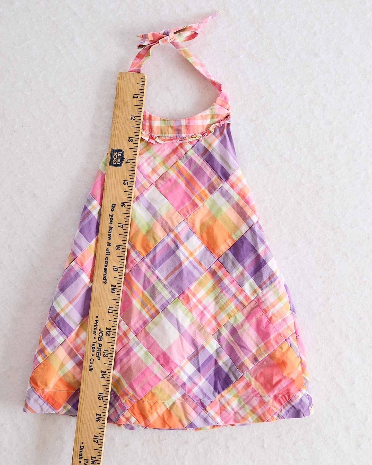 Vintage Janie & Jack Pastel Plaid Halter Toddler Dress: 12/18m
