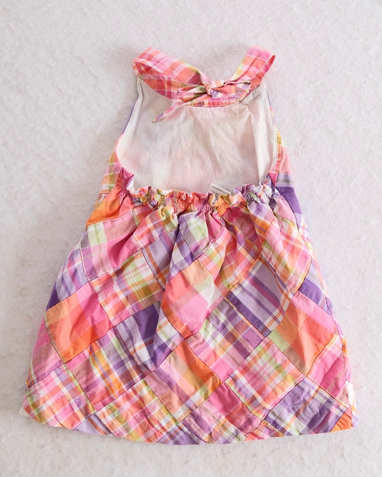 Vintage Janie & Jack Pastel Plaid Halter Toddler Dress: 12/18m