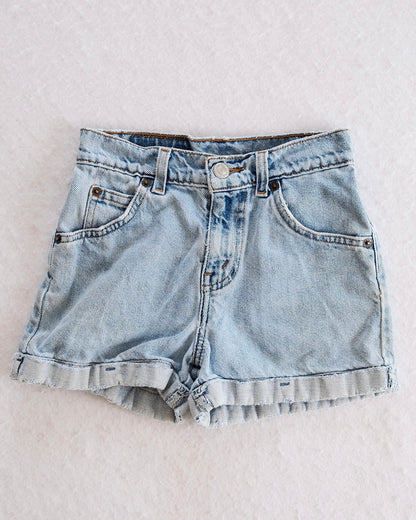 Vintage Levi’s Light Wash Denim Kids Shorts: 7y - Yellow Clover Vintage Kids Clothes