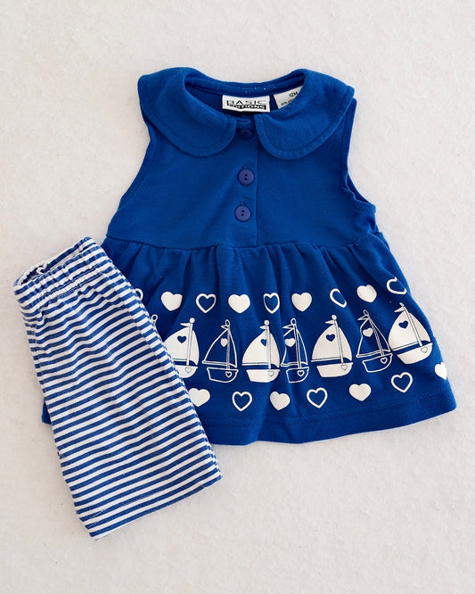 Vintage Basic Editions Sailboat + Hearts Set: 12m