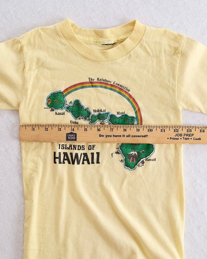 Vintage Hawaii Islands Yellow Kids Graphic T-Shirt: 7/8y? - Yellow Clover Vintage Kids Clothes