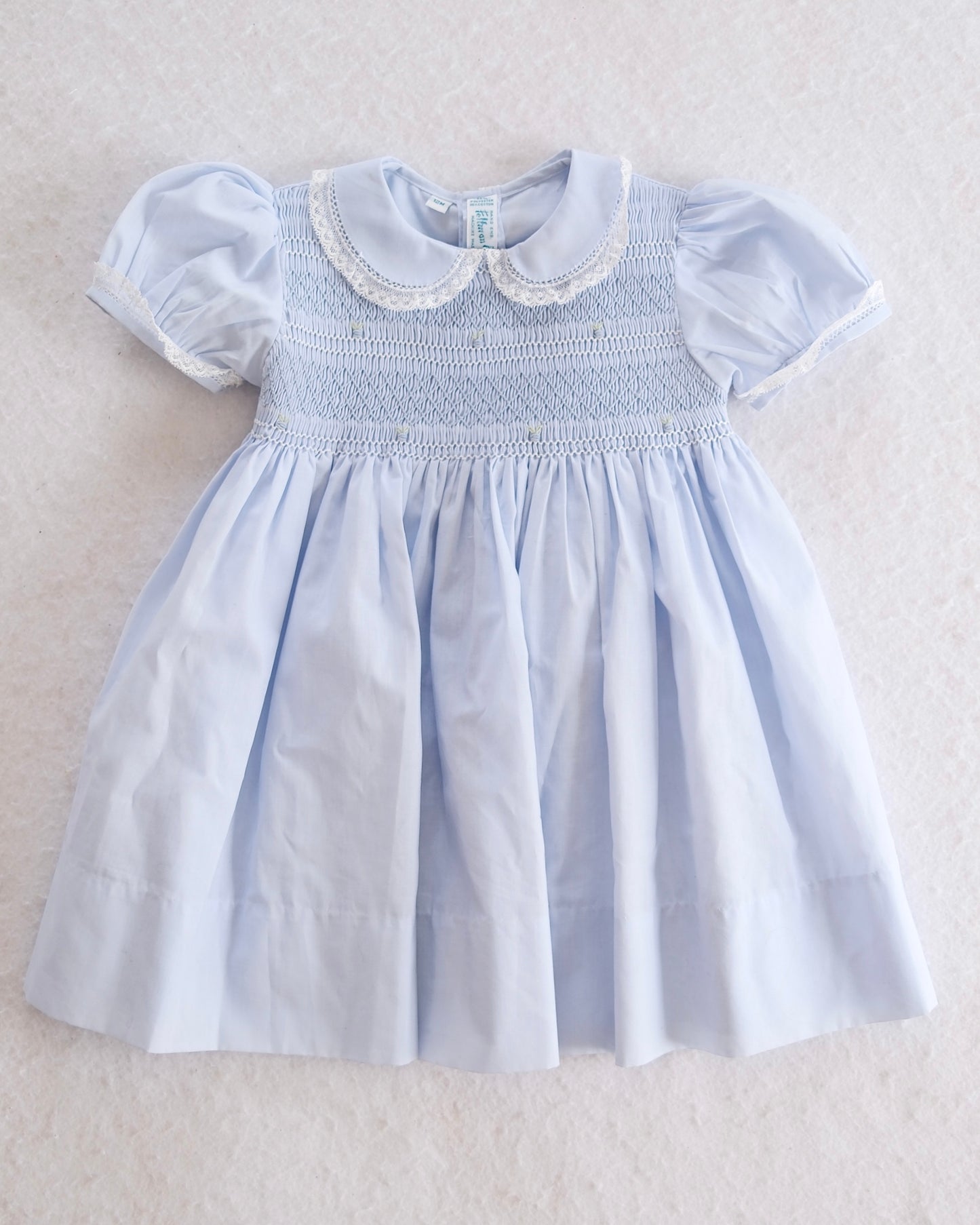 Heirloom Feltman Bros Smocked Baby Dress with Peter Pan Collar: 12m