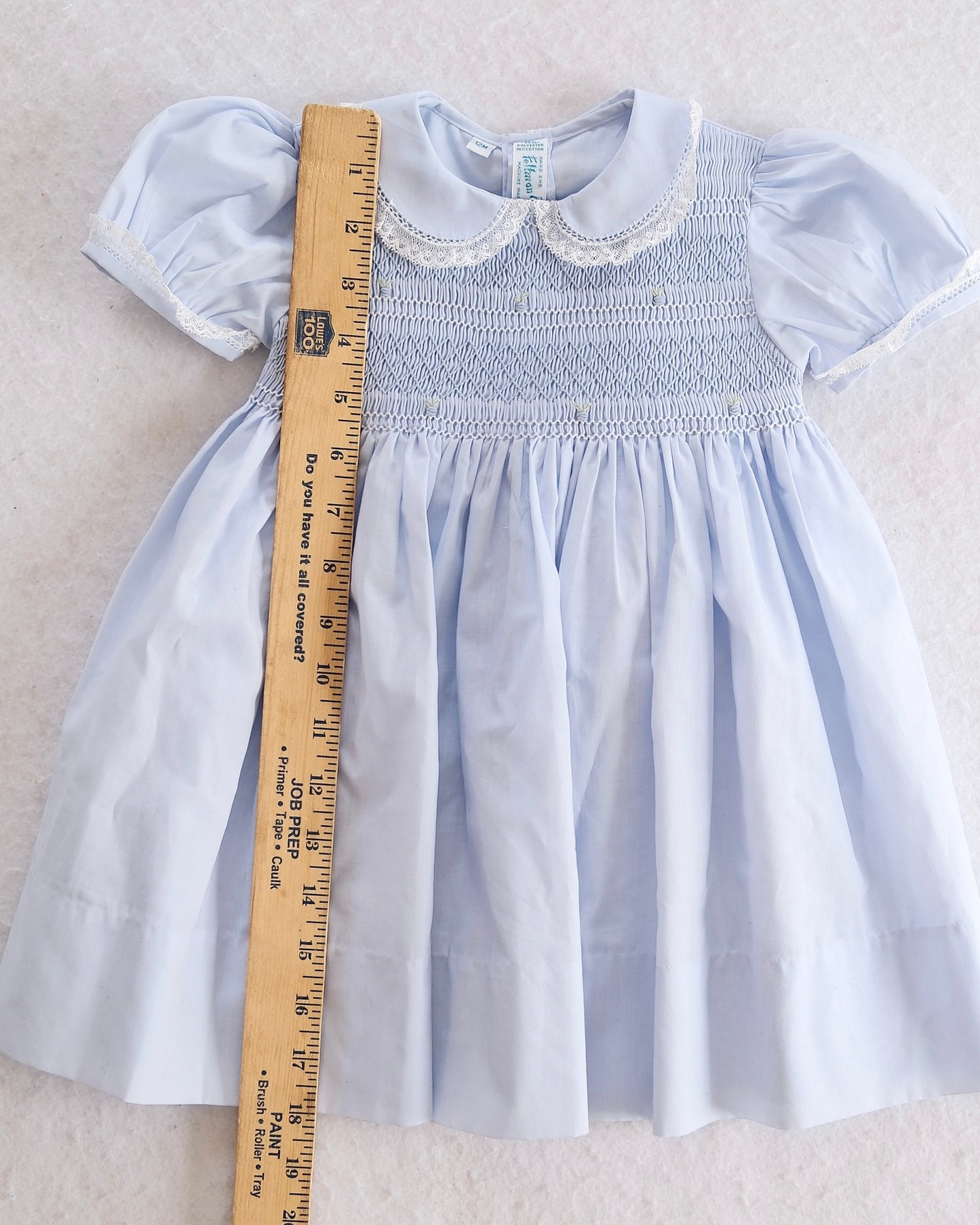 Heirloom Feltman Bros Smocked Baby Dress with Peter Pan Collar: 12m