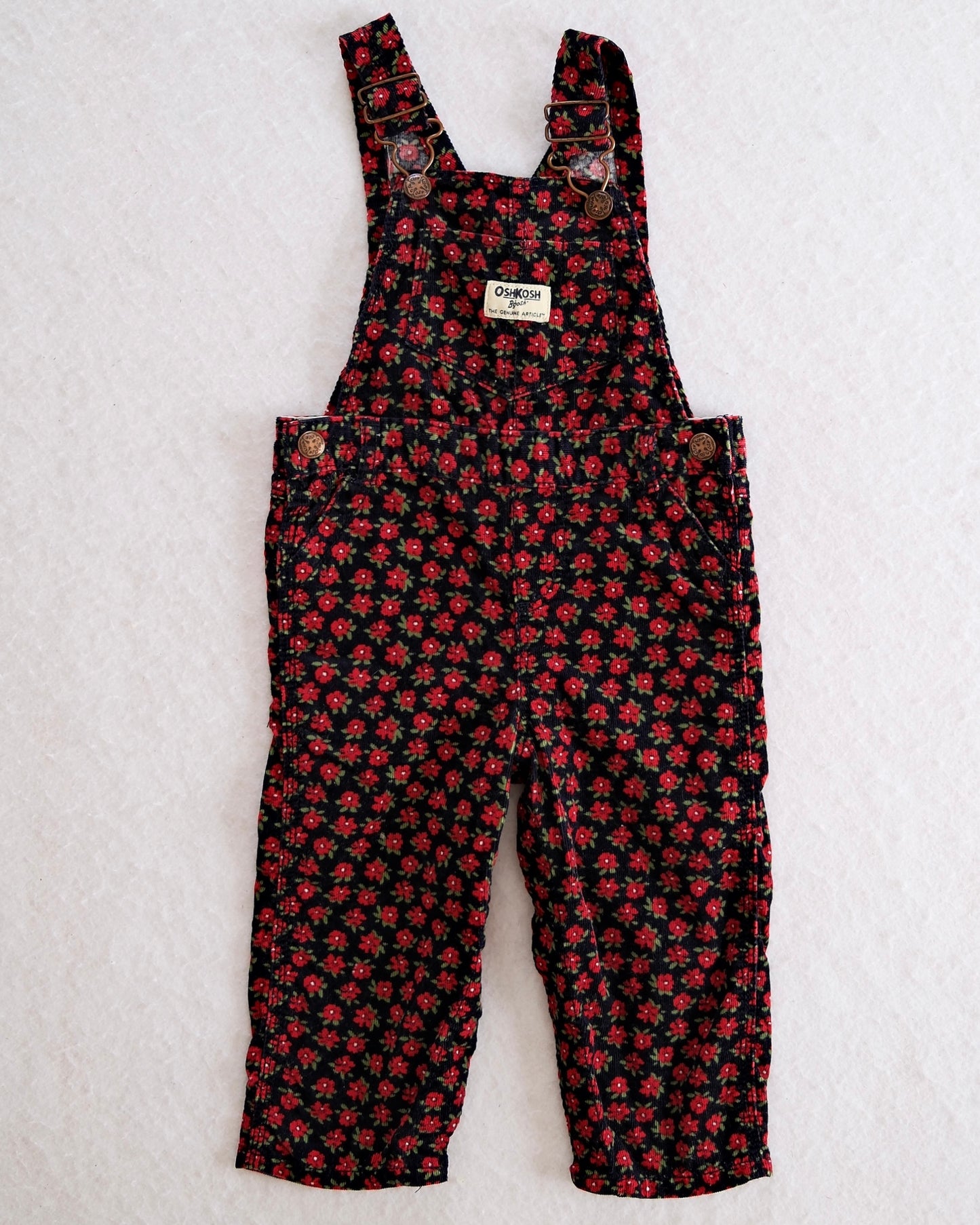 2010s OshKosh Floral Corduroy Baby Overalls: 18m