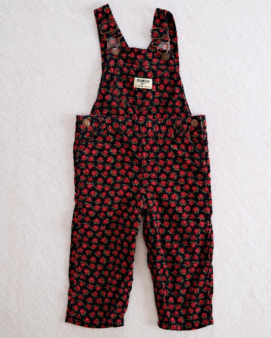 2010s OshKosh Floral Corduroy Baby Overalls: 18m