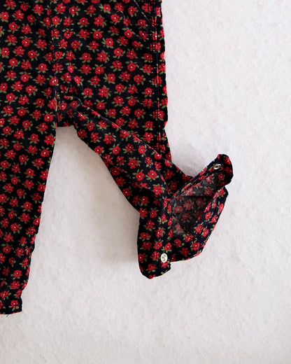 2010s OshKosh Floral Corduroy Baby Overalls: 18m