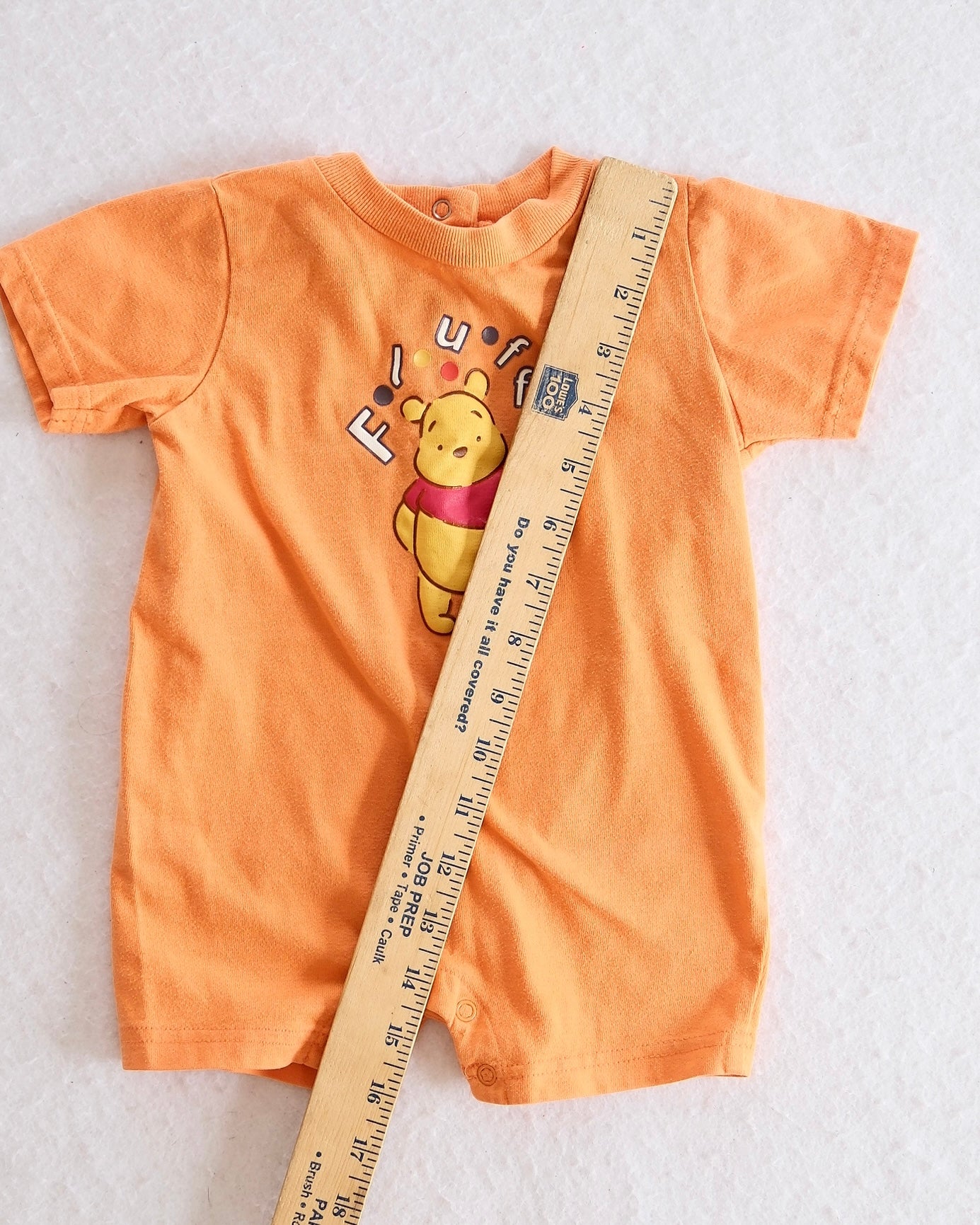 Y2K Disney Winnie the Pooh Orange Baby Romper: 12 Months