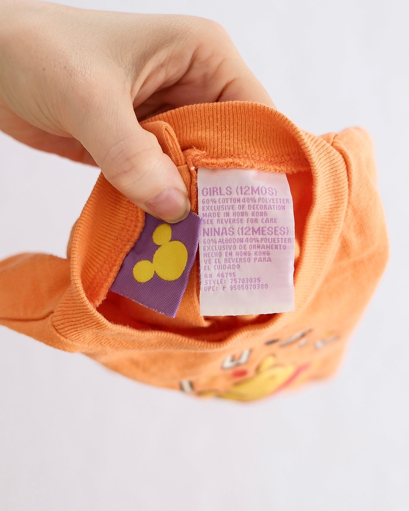 Y2K Disney Winnie the Pooh Orange Baby Romper: 12 Months