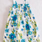 Y2K Gymboree Sea Splash Blue Ocean Floral Smocked Toddler Dress: 2T