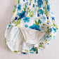 Y2K Gymboree Sea Splash Blue Ocean Floral Smocked Toddler Dress: 2T