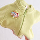 Vintage Gymboree Petite Fleur Green Zip-Up Knit Toddler Cardigan: 2T