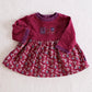 Vintage Gymboree Autumn Florals Burgundy Baby Dress: 3-6m