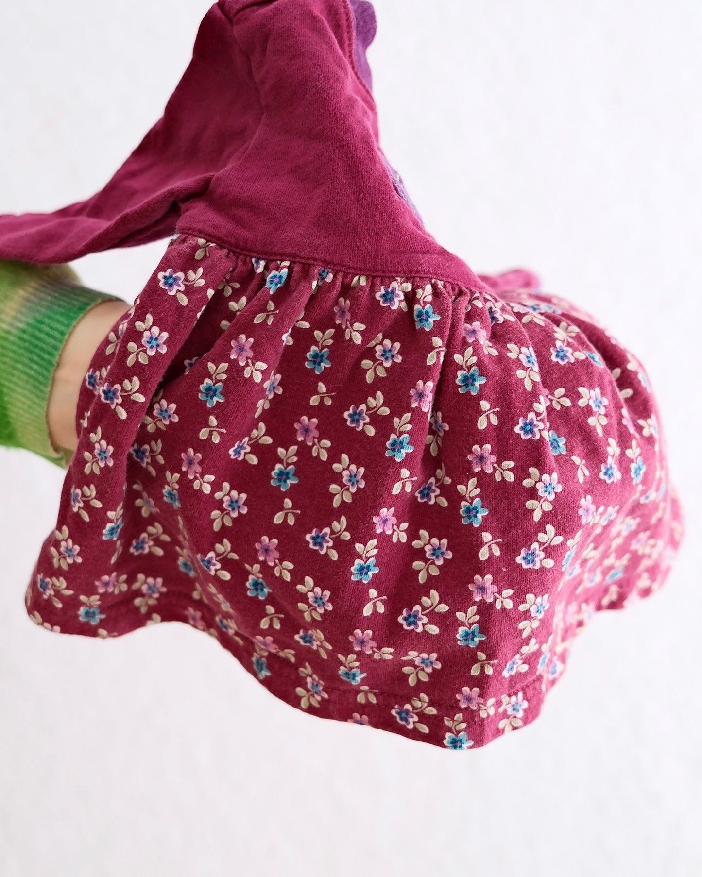 Vintage Gymboree Autumn Florals Burgundy Baby Dress: 3-6m