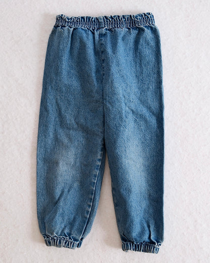 Vintage Toddler Elastic Waist Denim Jogger Pants: 3T - Yellow Clover Vintage Kids Clothes