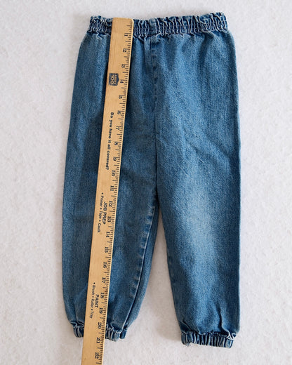 Vintage Toddler Elastic Waist Denim Jogger Pants: 3T - Yellow Clover Vintage Kids Clothes