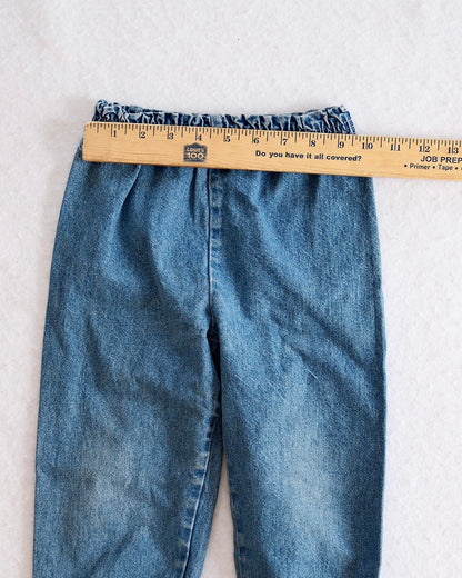 Vintage Toddler Elastic Waist Denim Jogger Pants: 3T - Yellow Clover Vintage Kids Clothes