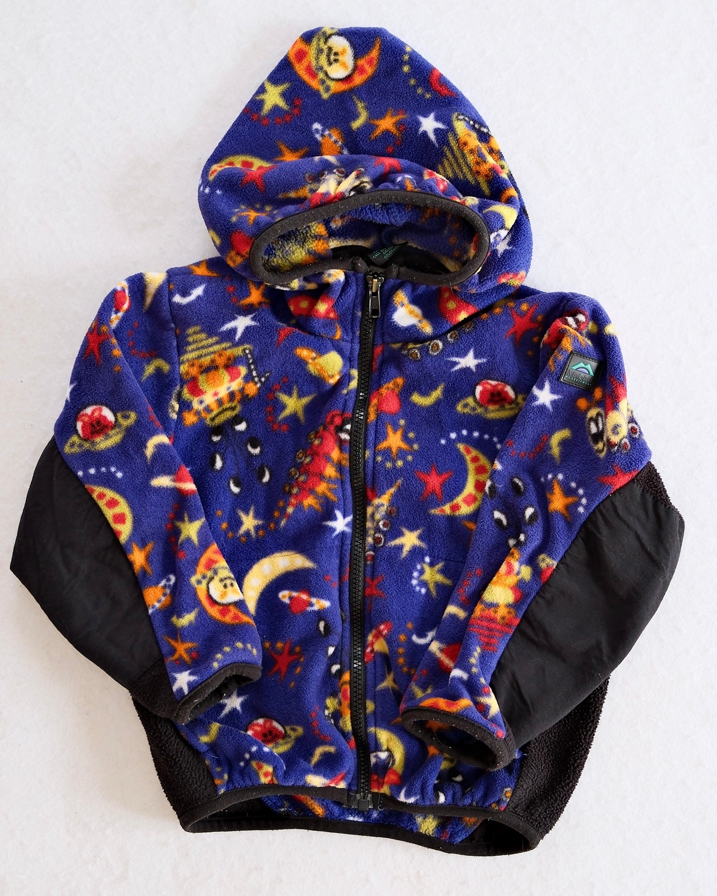 Vintage Molehill Mountain Space Print Fleece Hooded Jacket Toddler Coat: 4/5T